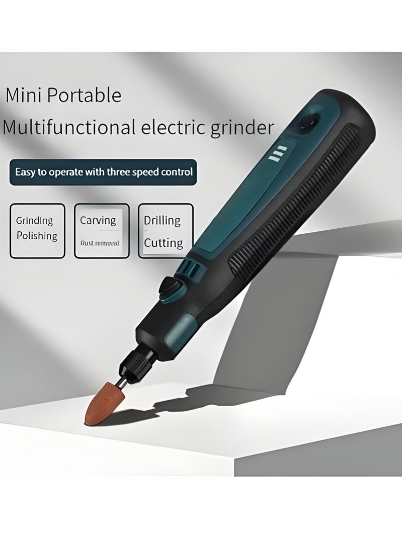 1 Set DIY Small Electric Grinder, Household Hand-held Electric Polishing Tool For Jade Engraving, USB Rechargeable Electric Grinder Set Mini Small Electric Grinder Pen, Power Tool - Image 5